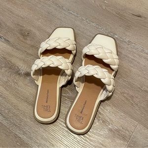 Cream / White Twisted Rope Sandals New!